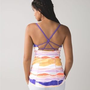 Lululemon Dancing Warrior Tank - bleacher stripe white